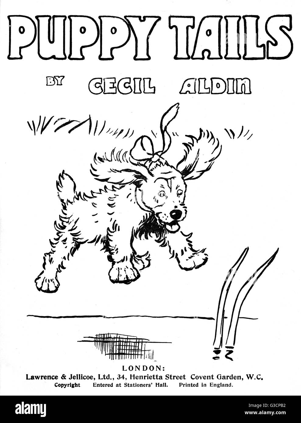 Conception de la page de titre par Cecil Aldin, Puppy Tails Banque D'Images