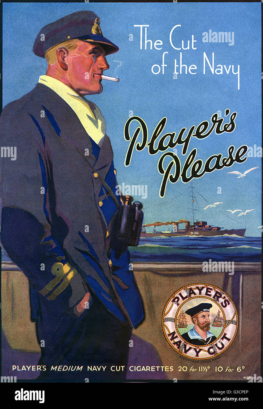 Publicité pour les cigarettes de taille moyenne bleu marine du joueur Banque D'Images