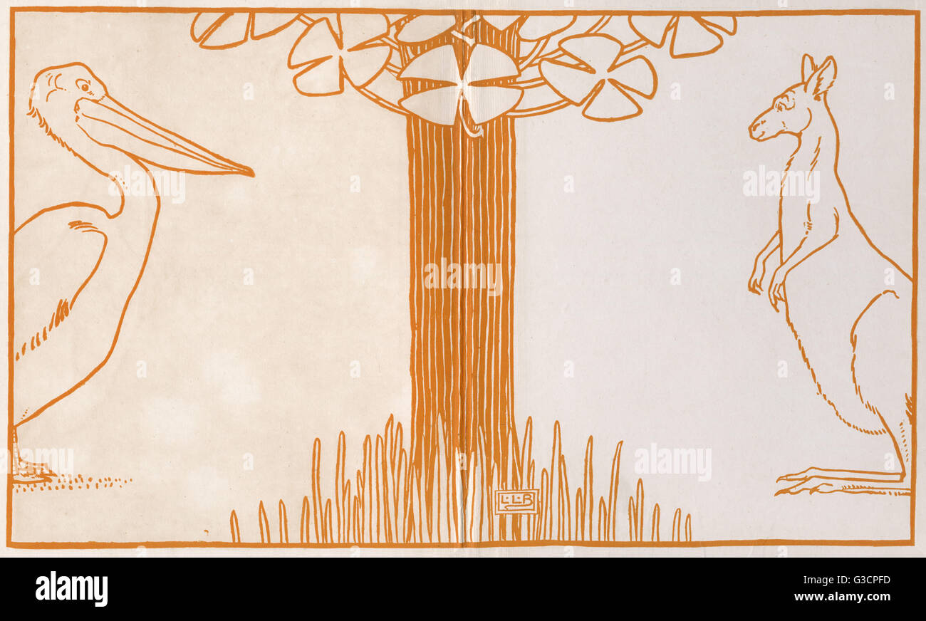 Les Jumblies - Edward Lear - Fonds de fin de page Banque D'Images