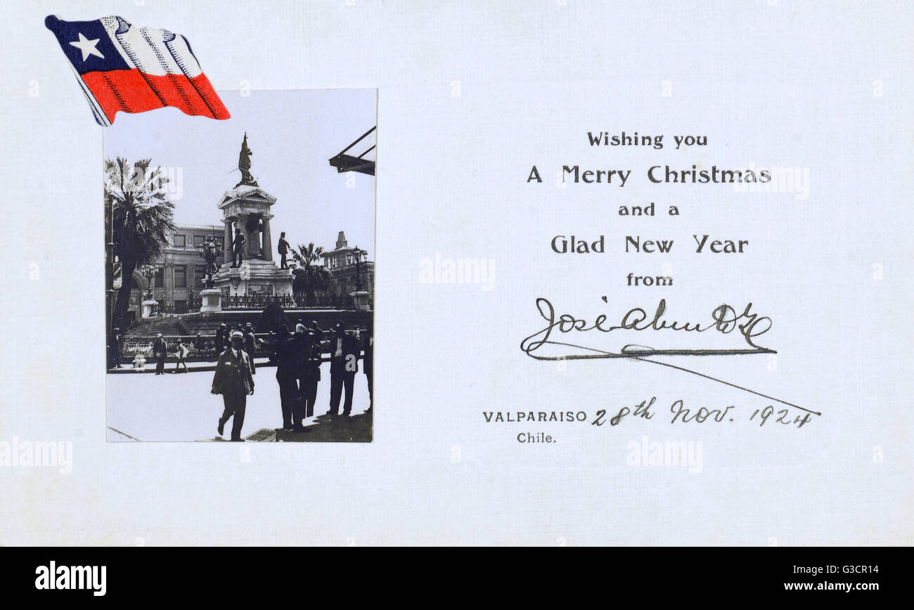 Valparaiso, Chili - carte de vœux de Noël Banque D'Images
