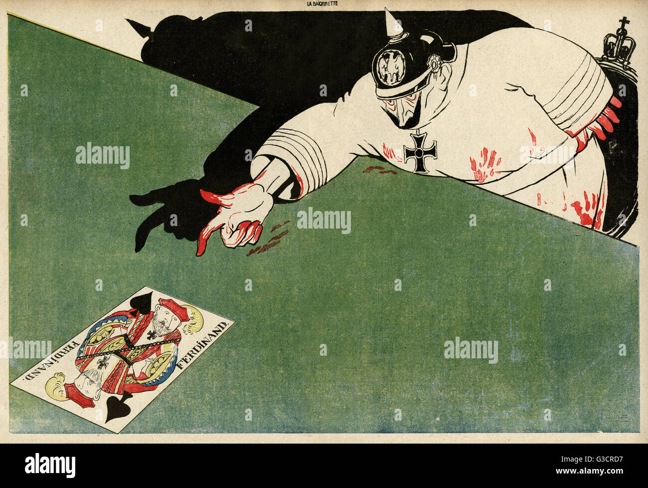 Caricature, sa dernière carte ... C'est une Knave, WW1 Banque D'Images