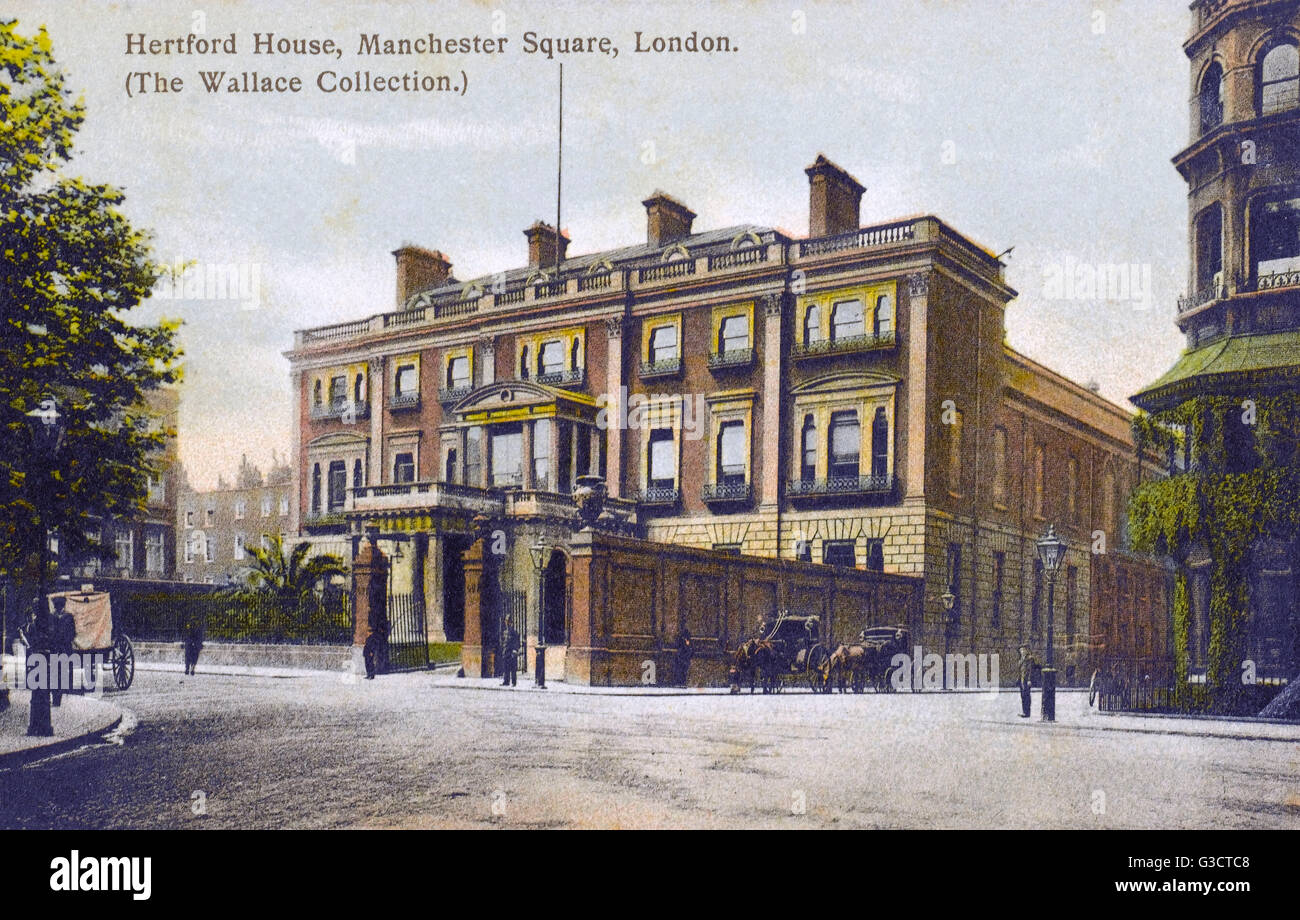 Hertford House, Manchester Square, London - Accueil de la Wallace Collection. Date : vers 1910 Banque D'Images