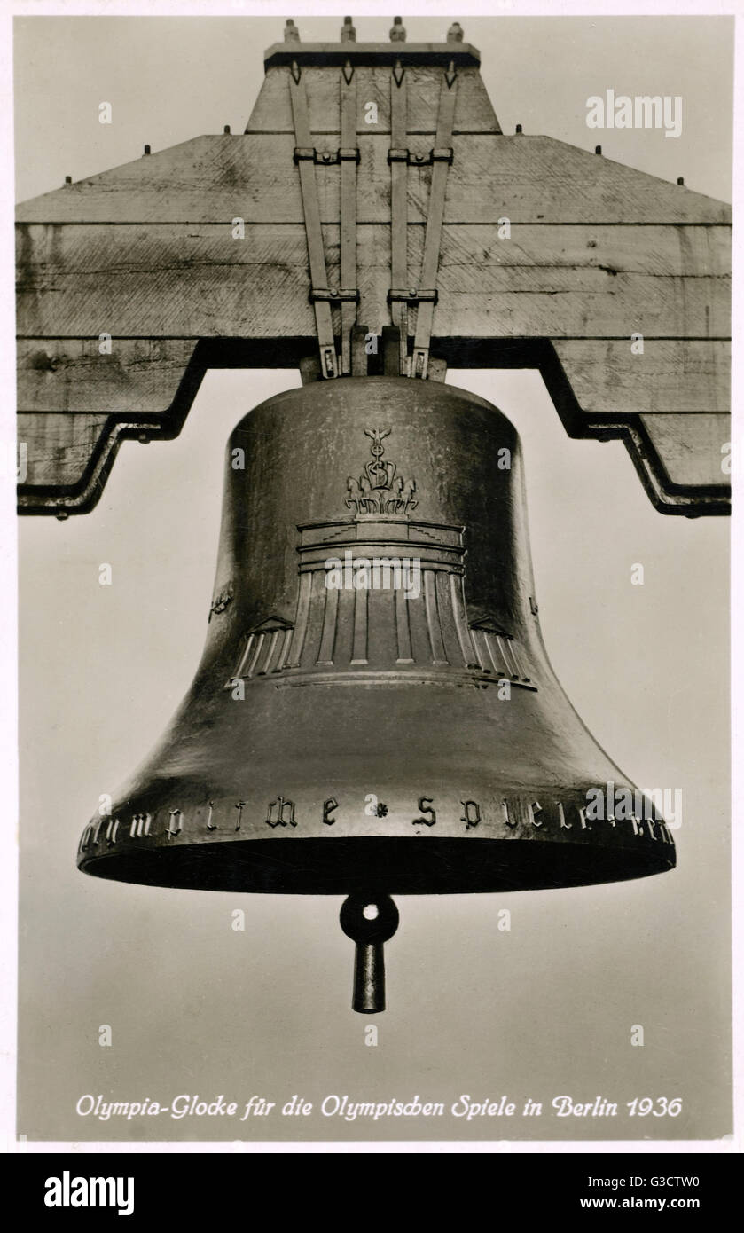 Bell a coulé pour les Jeux Olympiques de Berlin en 1936 Banque D'Images