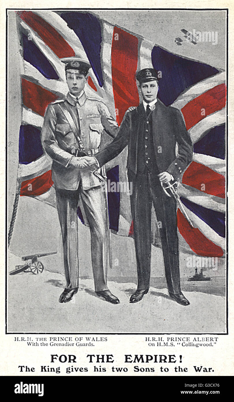 Pour l'Empire ! Le roi George V en donnant ses deux fils à la guerre ...