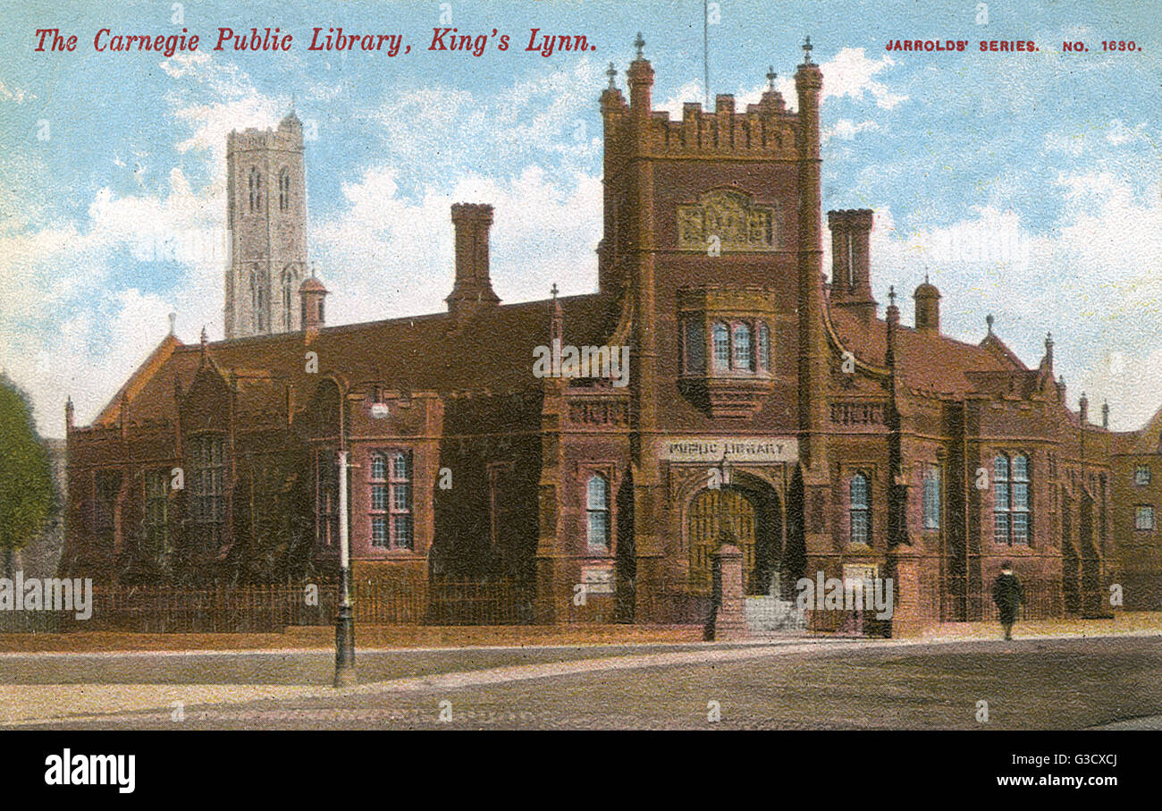 Bibliothèque publique de Carnegie, King's Lynn Banque D'Images