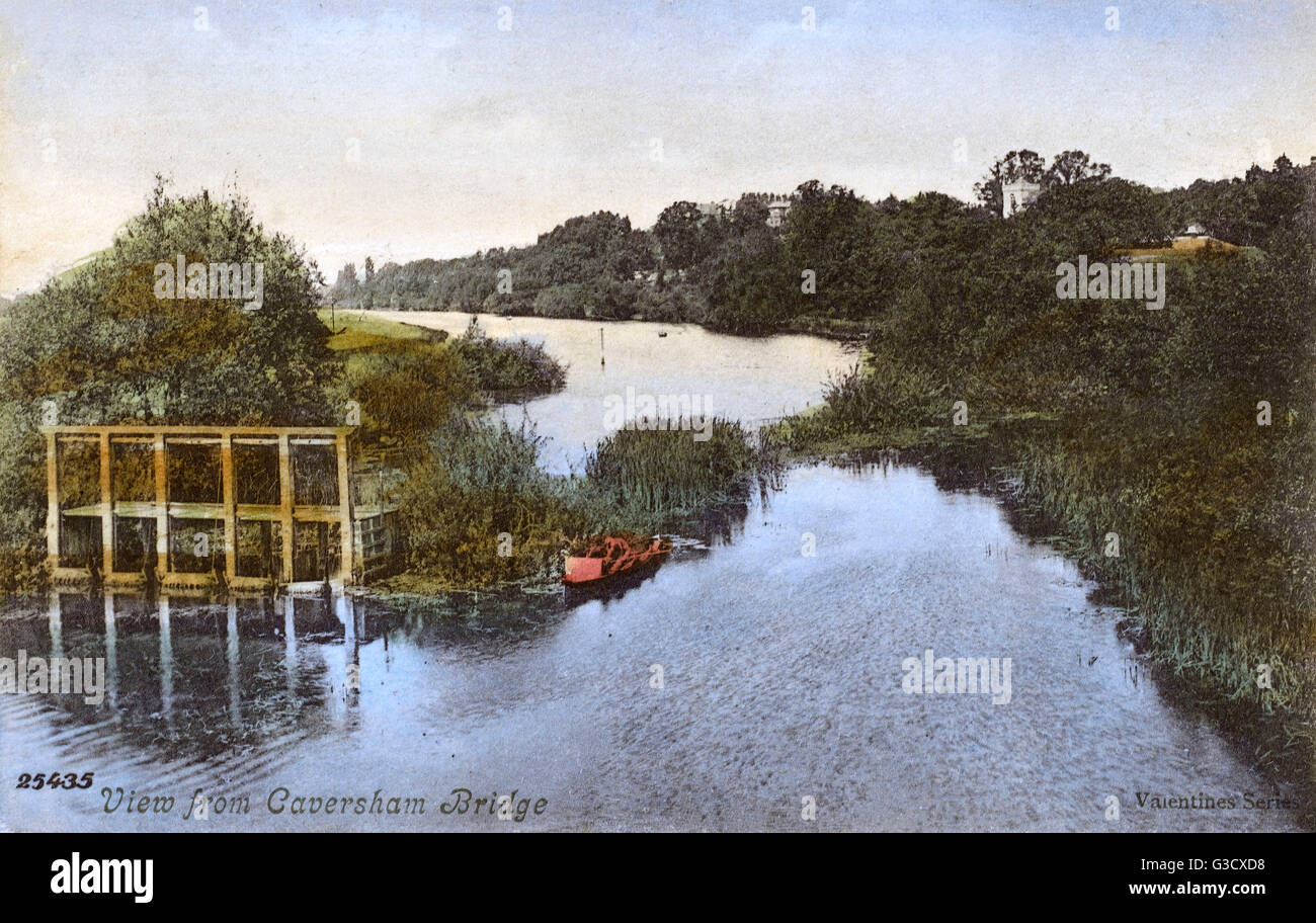 Vue depuis le pont Caversham, Reading, Berkshire Banque D'Images