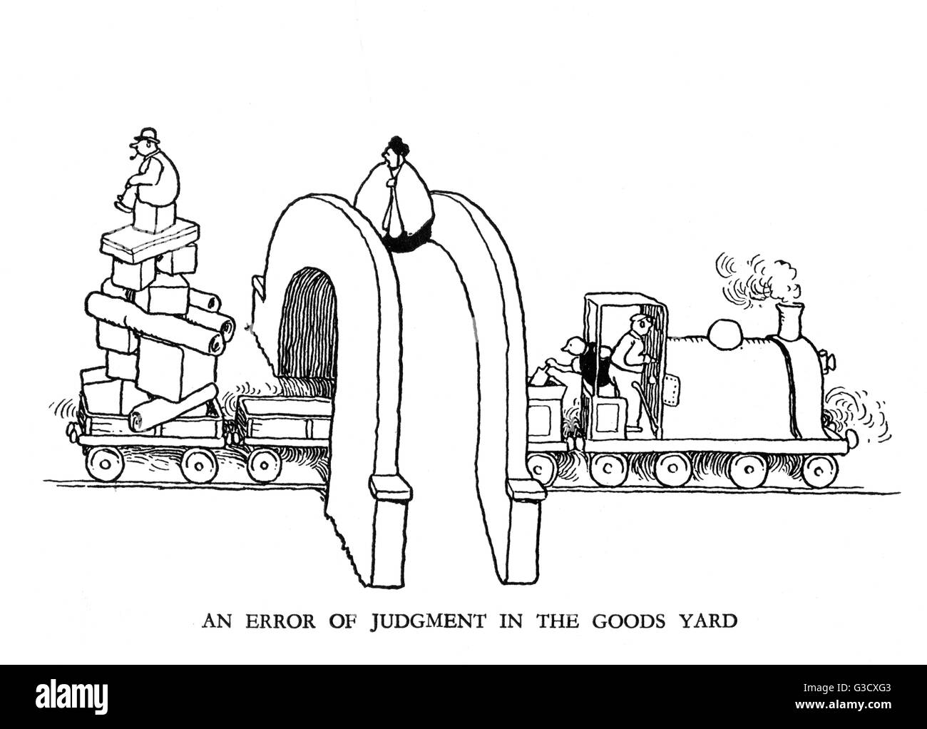 Illustration de vignette, chemin de fer Ribaldry par W Heath Robinson Banque D'Images