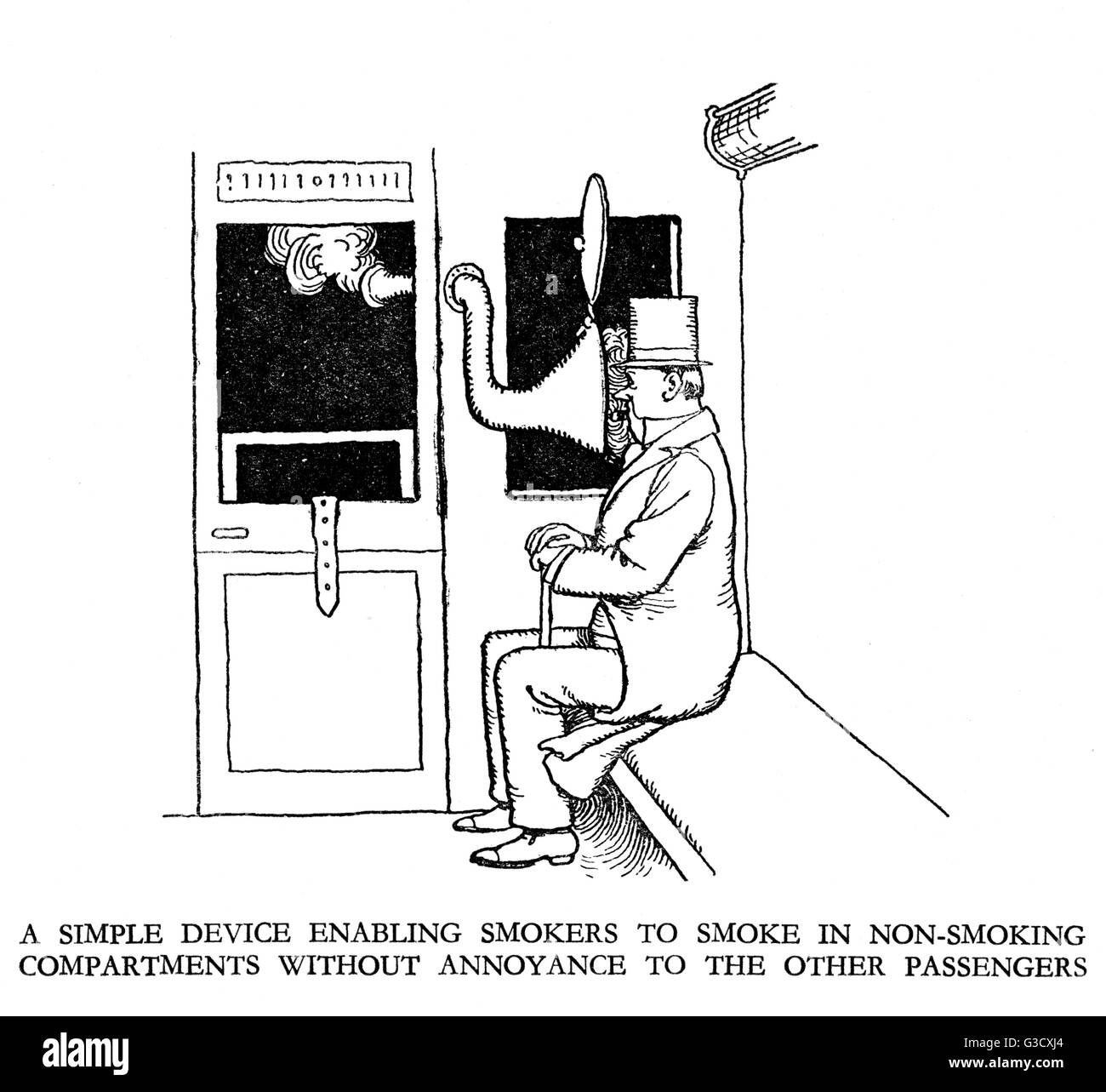 Illustration de vignette, chemin de fer Ribaldry par W Heath Robinson Banque D'Images