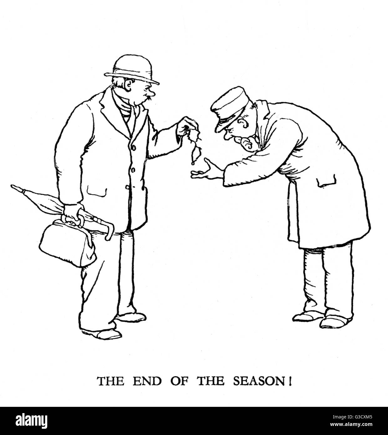 Illustration de vignette, chemin de fer Ribaldry par W Heath Robinson Banque D'Images