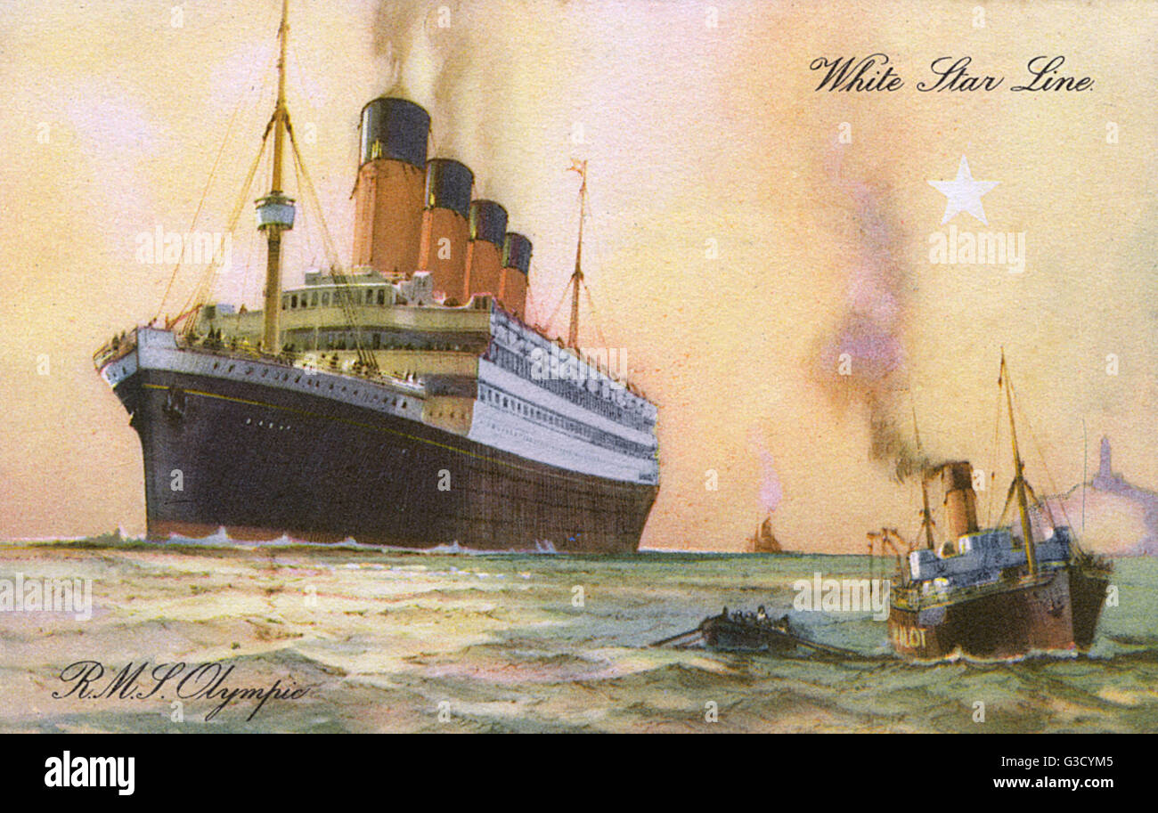 RMS Olympic - paquebot de la White Star Line (frère de l'infortuné Titanic). Date : vers 1920 Banque D'Images