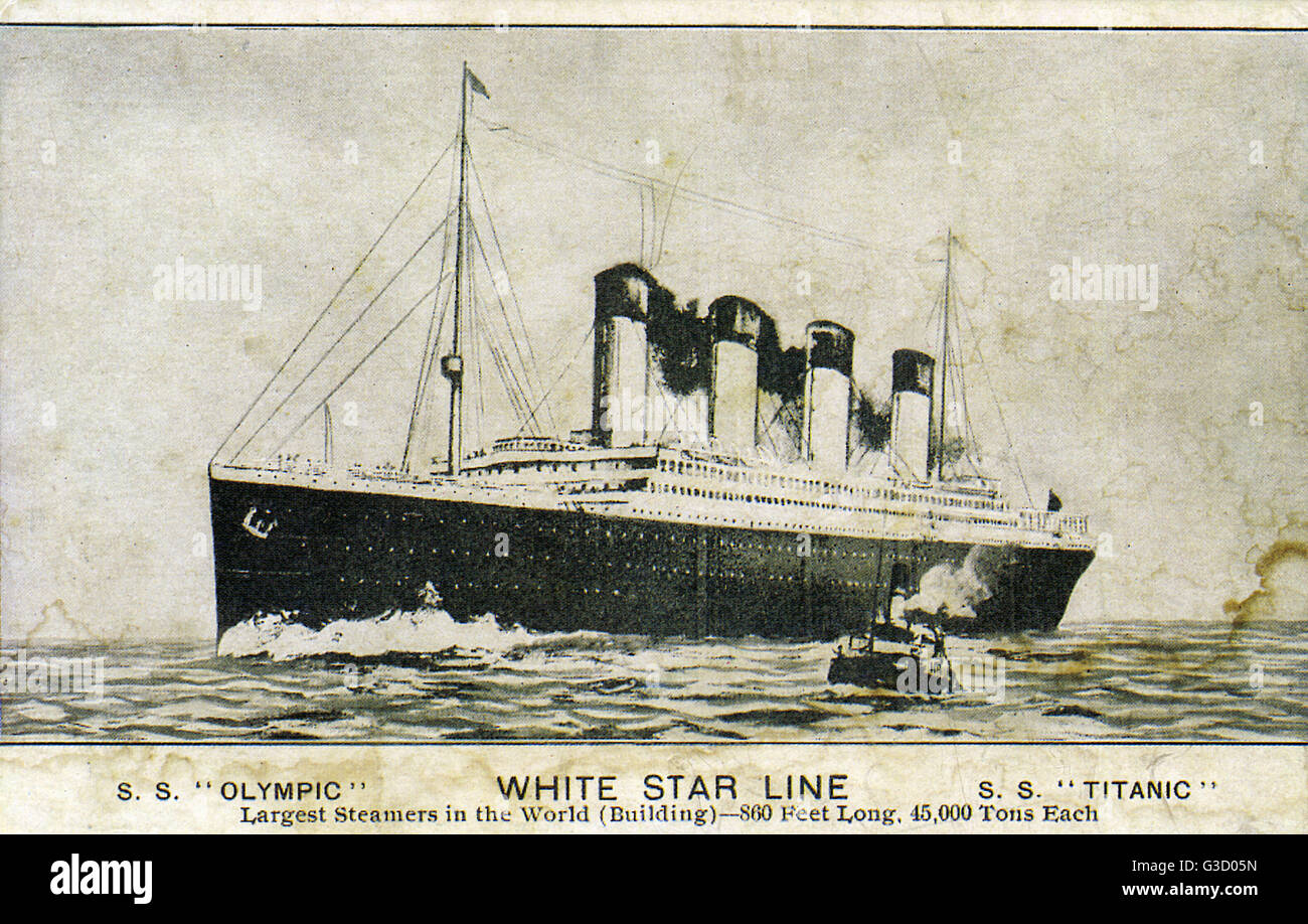 RMS Olympic - un paquebot transatlantique, le premier navire de la White Star Line's trio de classe olympique les chemises. Date : vers 1911 Banque D'Images