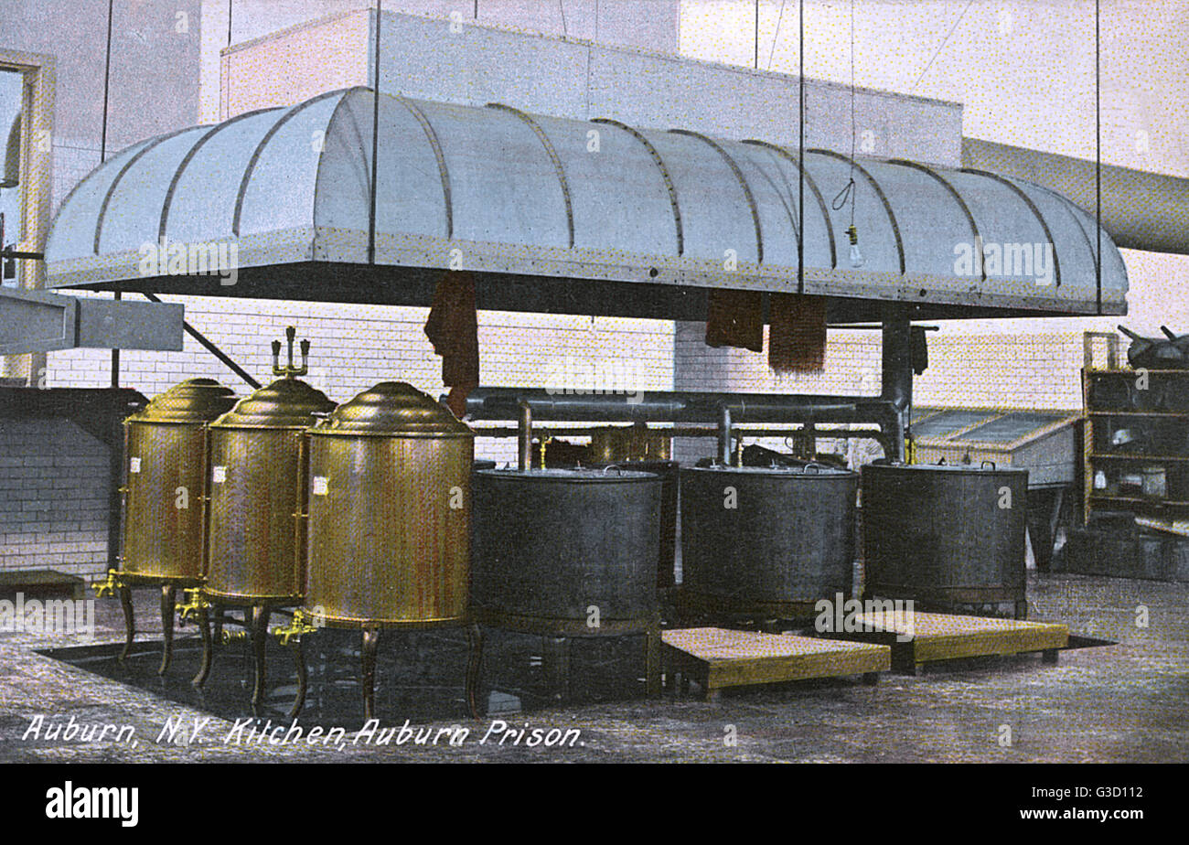 Matériel de cuisine, prison d'Auburn, État de New York, États-Unis Banque D'Images