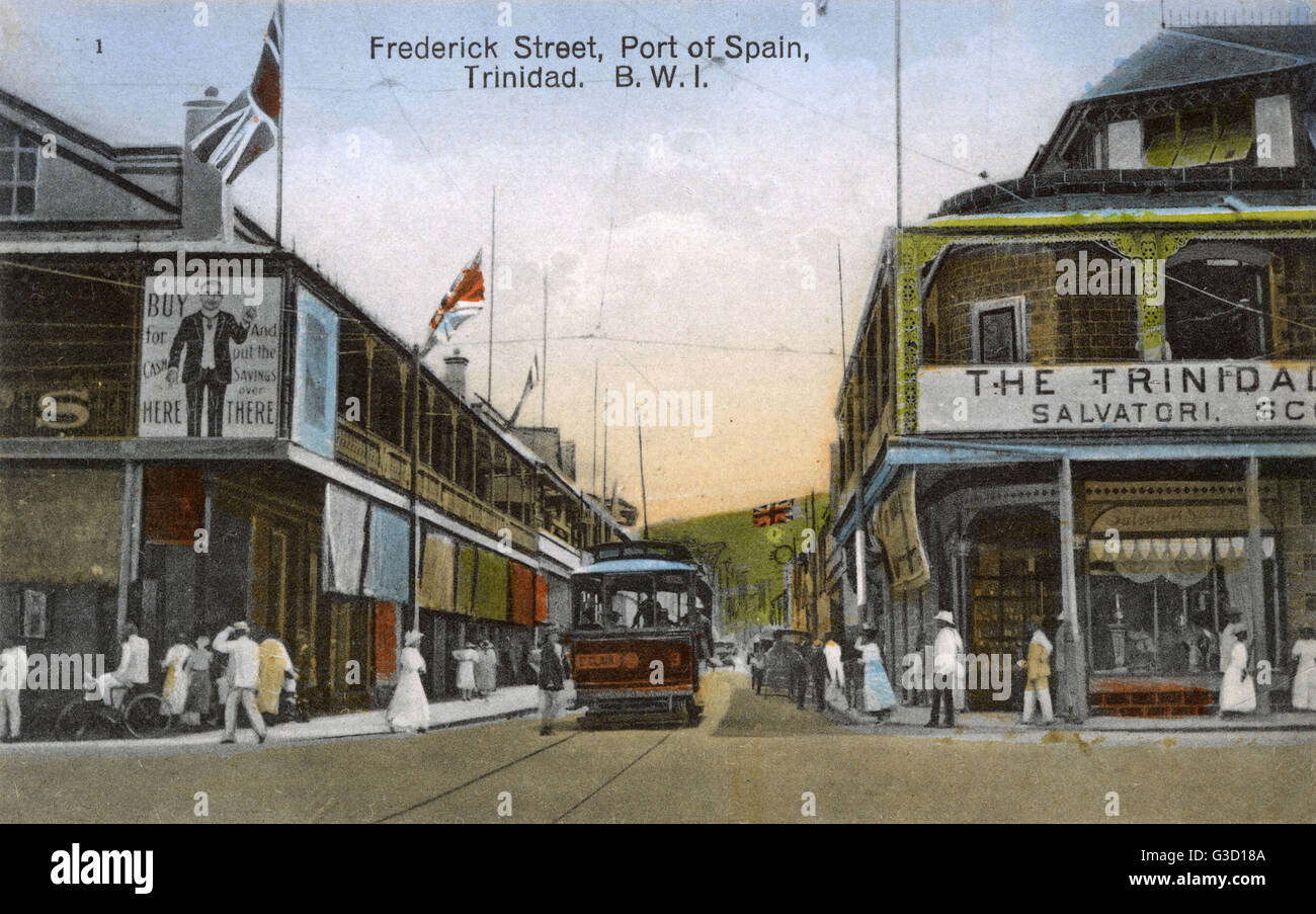 Frederick Street, Port of Spain, Trinidad, Antilles Banque D'Images