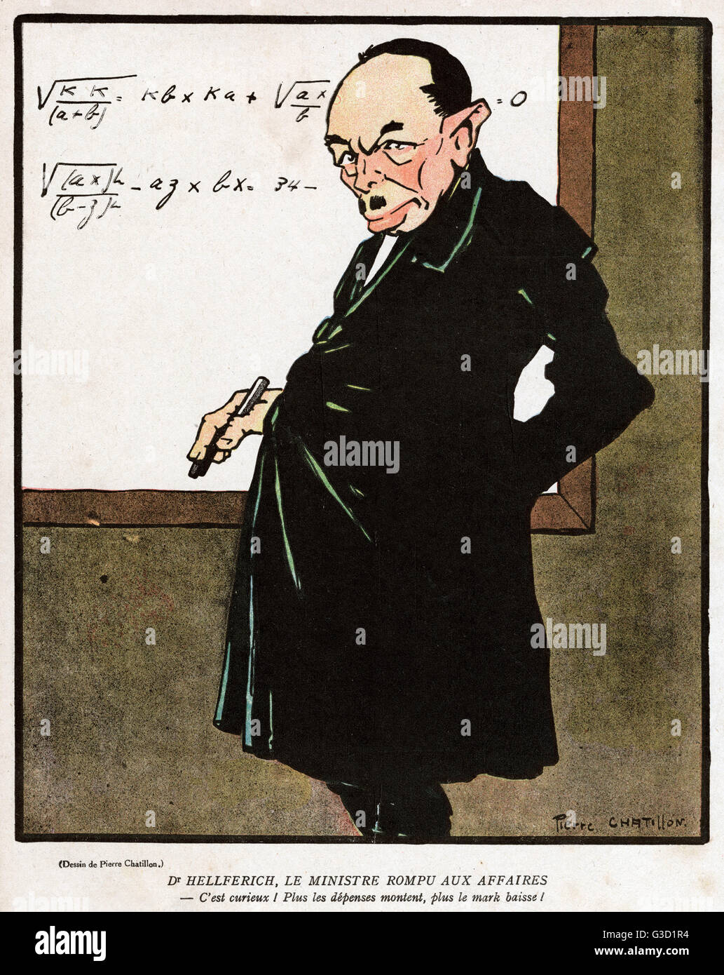 Caricature, Dr Hellferich, WW1 Banque D'Images
