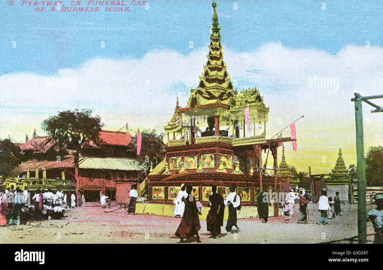 Myanmar - voiture funéraire traditionnelle d'un moine birman Banque D'Images