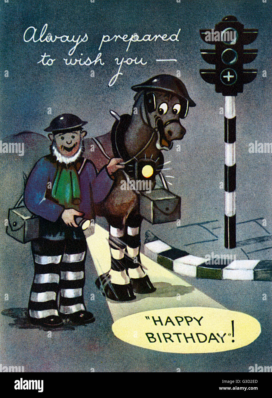 WW2 - ARP homme avec cheval et lampe de poche Banque D'Images