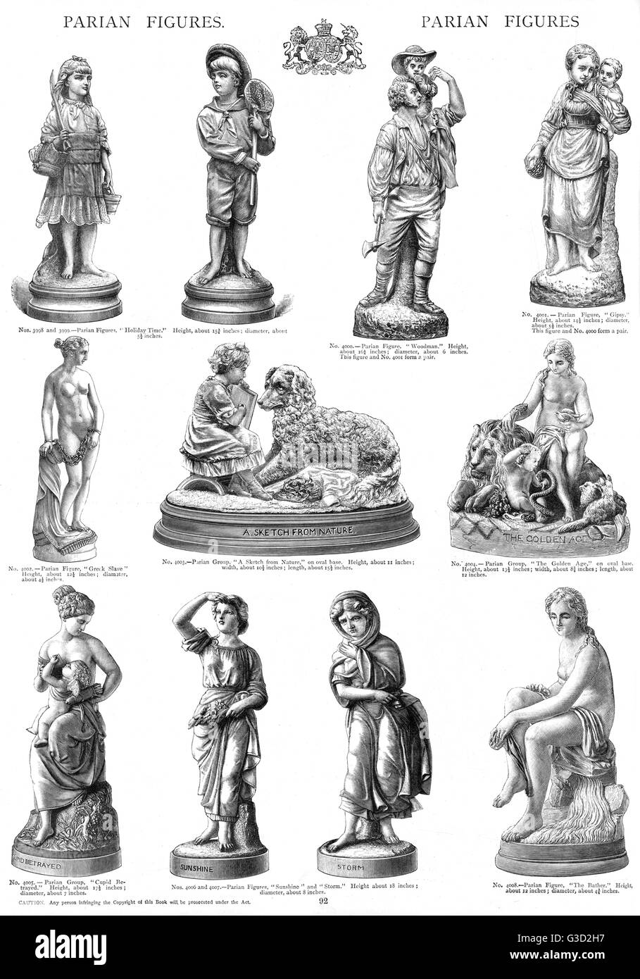 Figurines Parian, planche 92 Banque D'Images