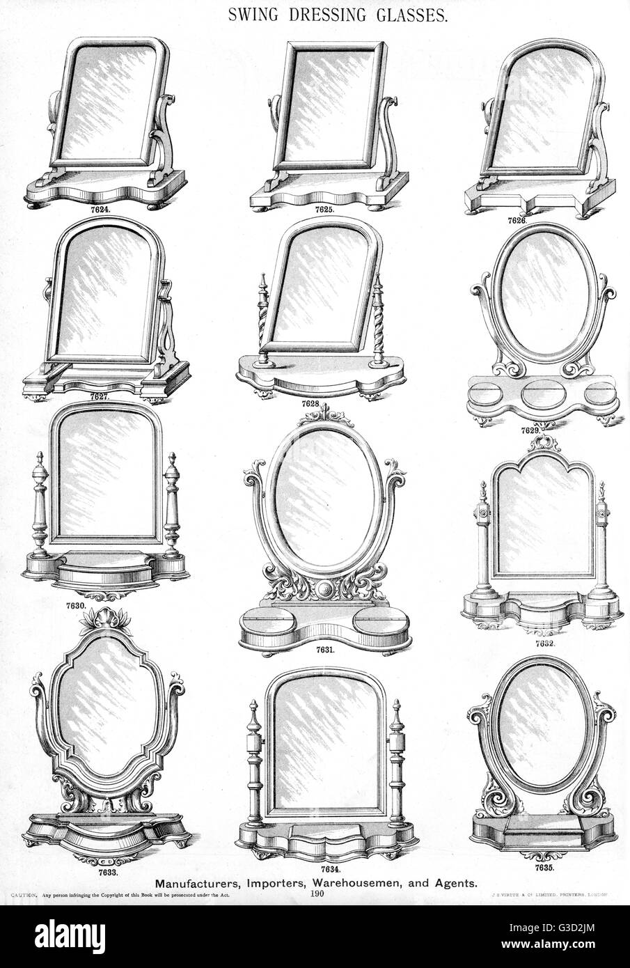 Lunettes de protection à bascule (miroirs), planche 190 Banque D'Images