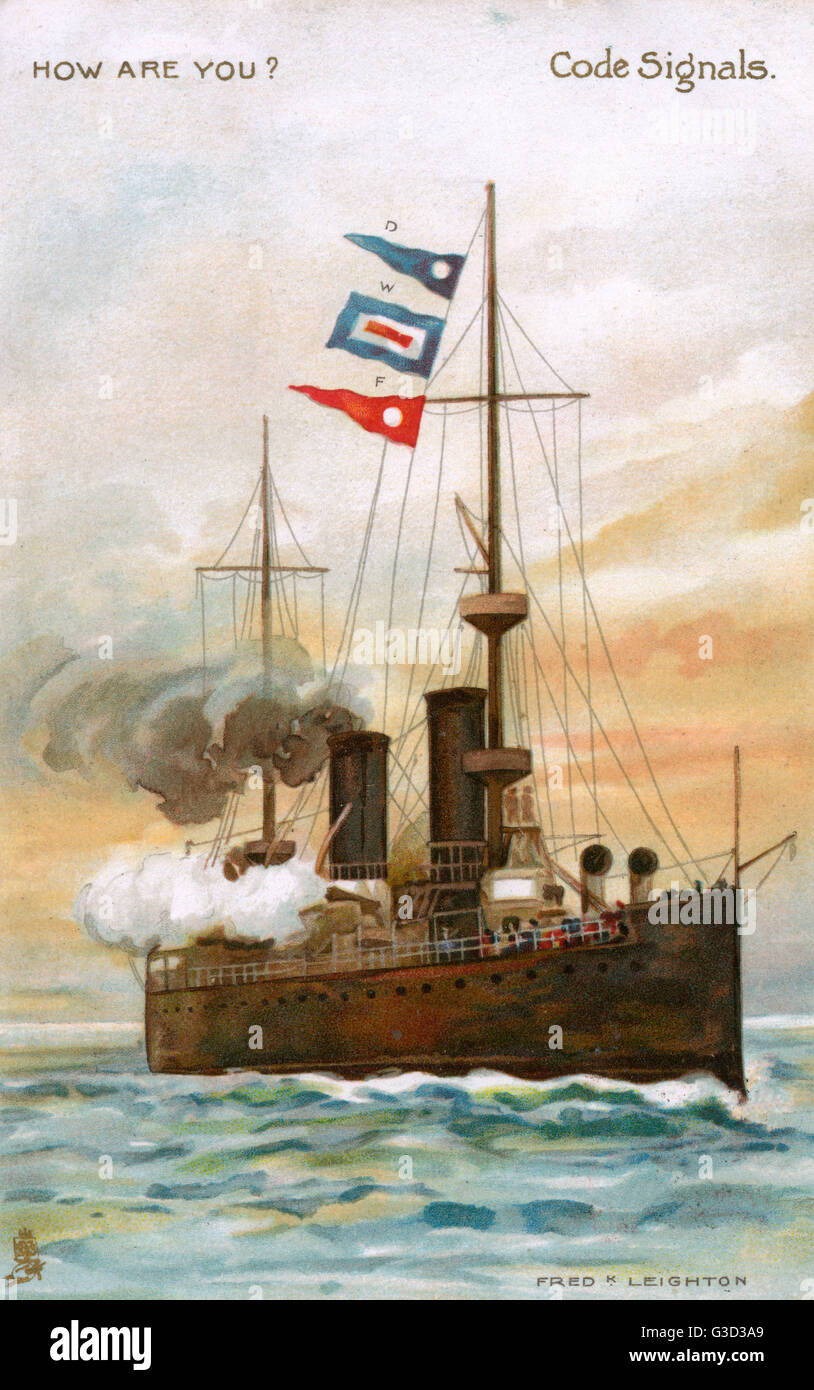 Signaux navals - signalisation par code commercial - Comment vas-tu ? Banque D'Images