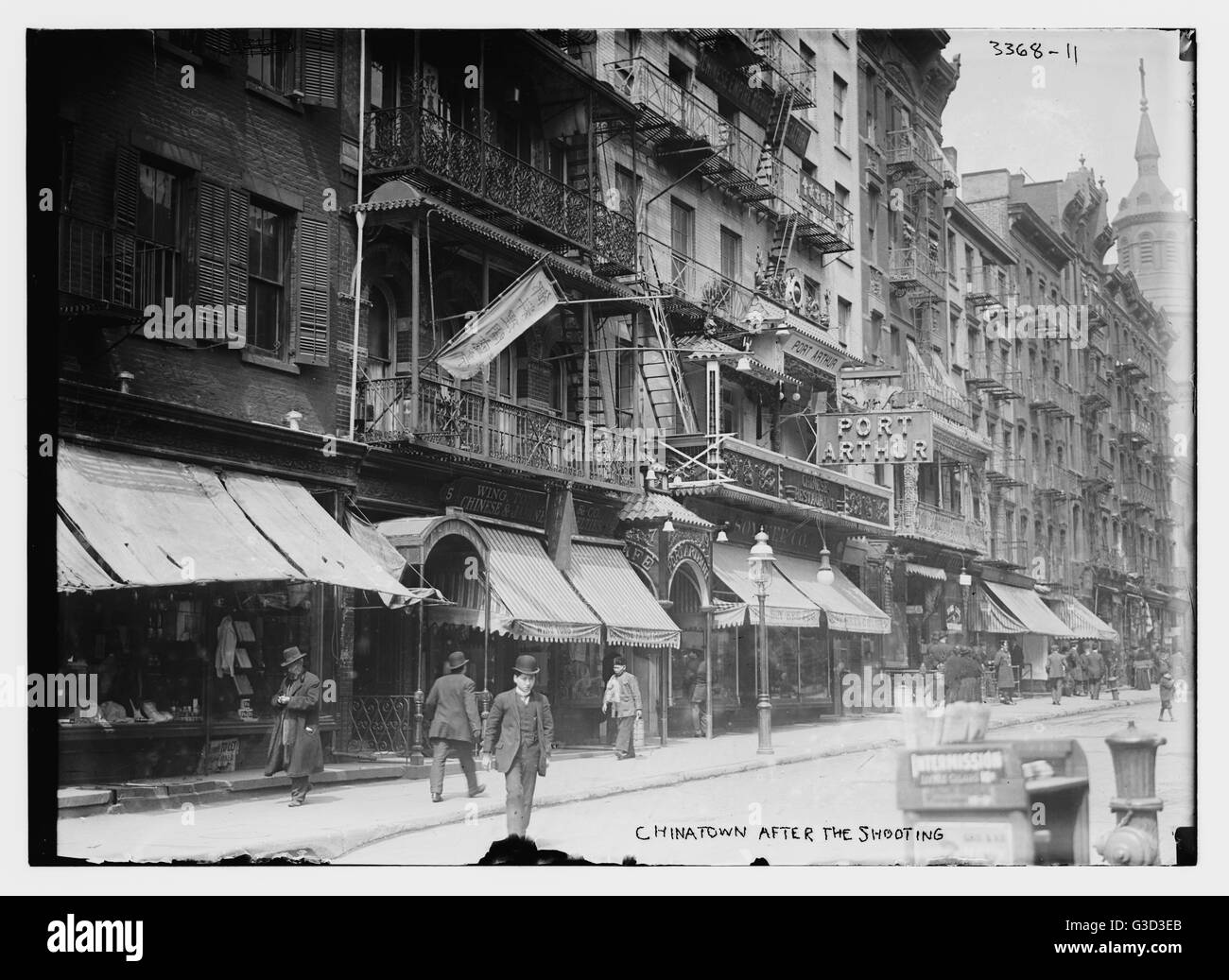 Mott Street dans Chinatown, New York, après le tournage Banque D'Images