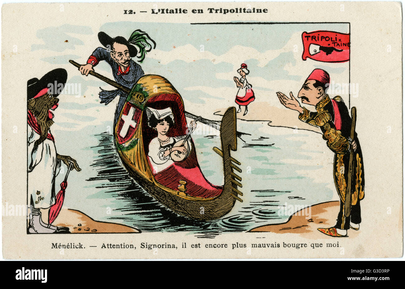 L'Italie a mis en garde par Menelik de traiter avec le Sultan ottoman Banque D'Images