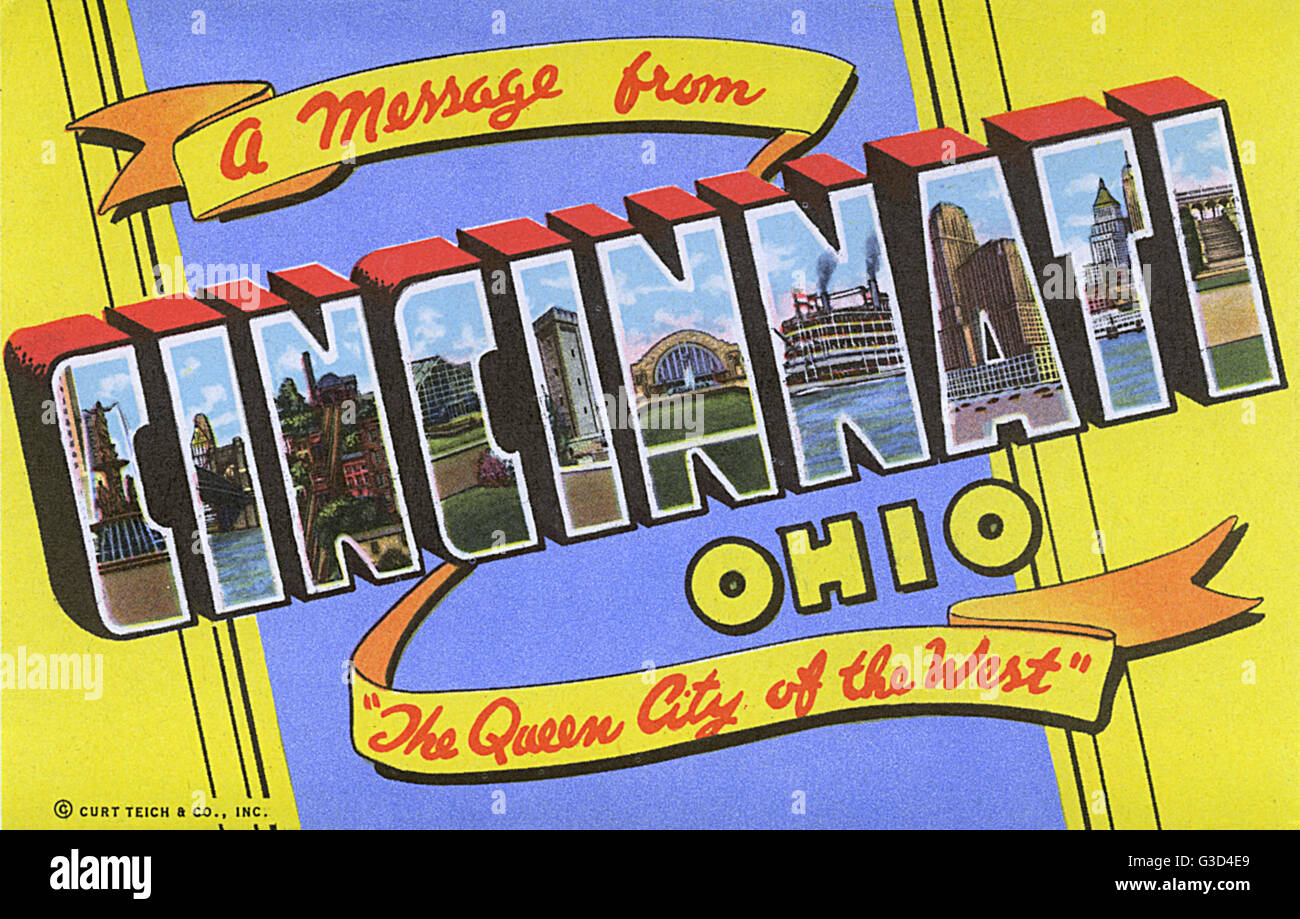 Un message de Cincinnati, Ohio, Etats-Unis Banque D'Images