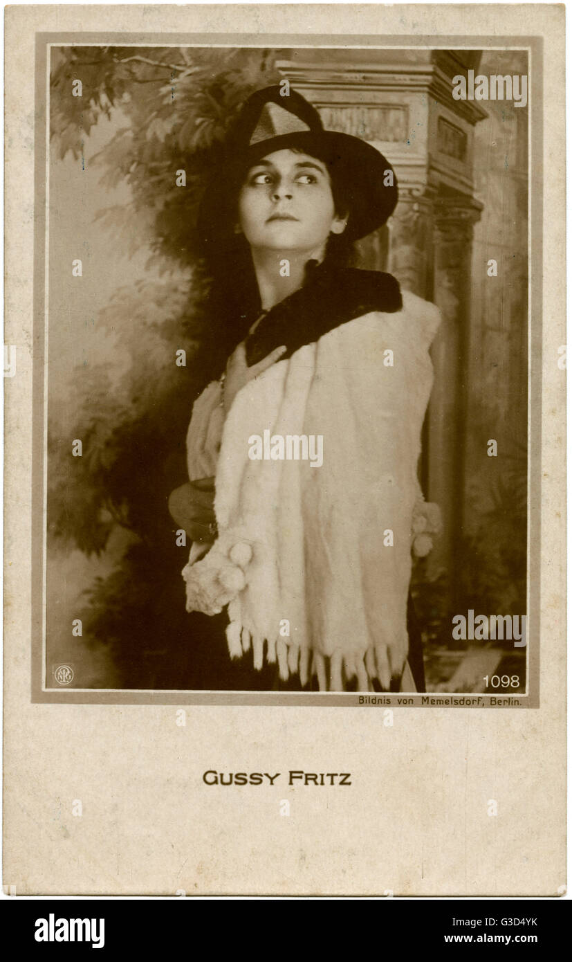 Gussy Fritz - la star allemande du film silencieux du 1910s Banque D'Images