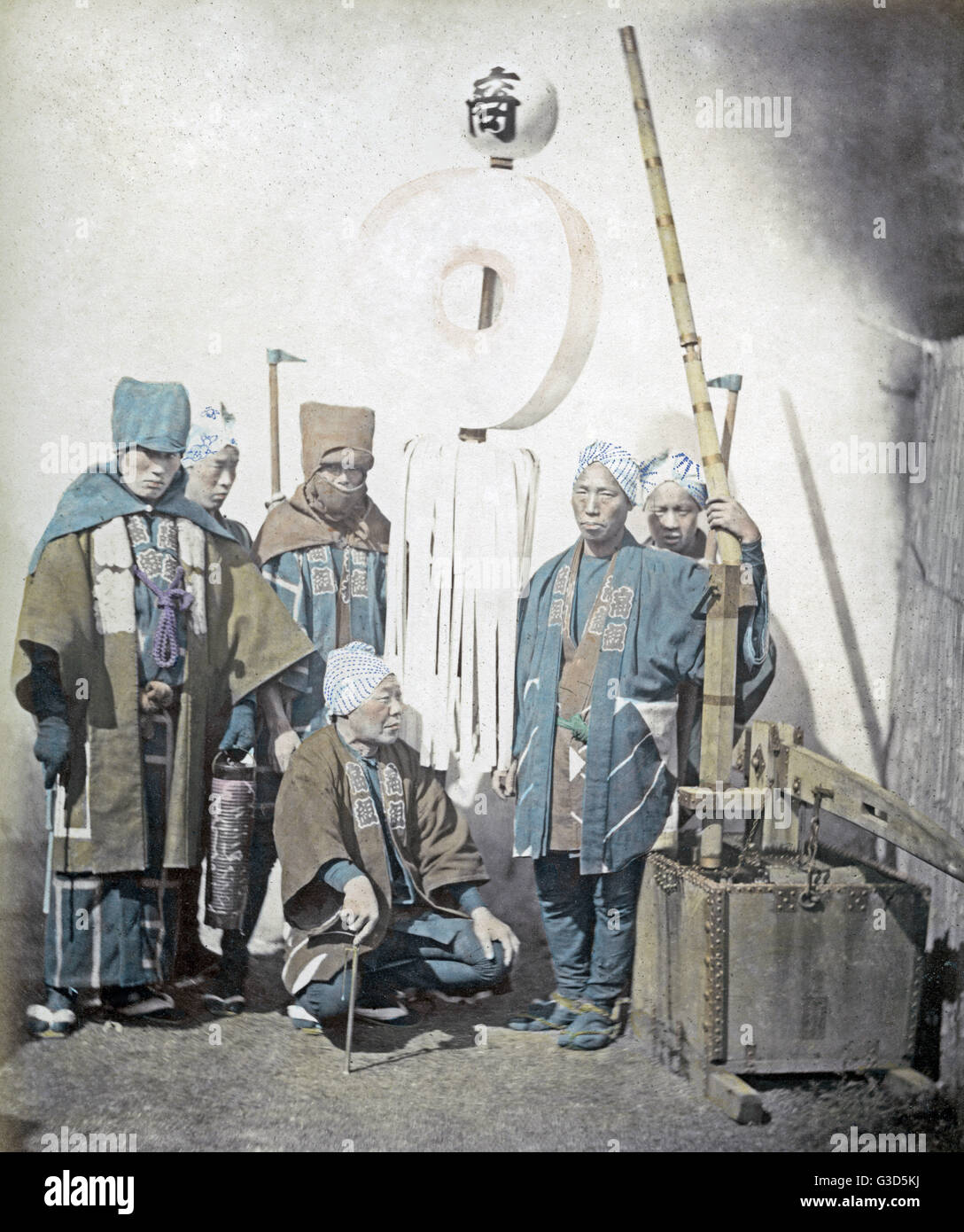 Pompiers japonais, Japon, vers 1870 Banque D'Images