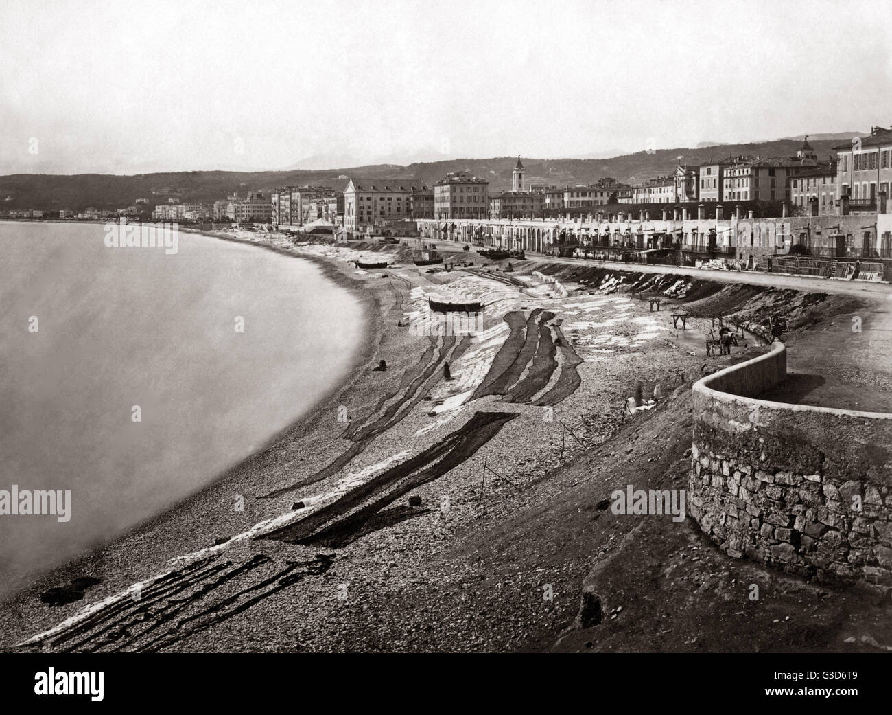 Le front de mer à Nice, France, vers 1890 Banque D'Images