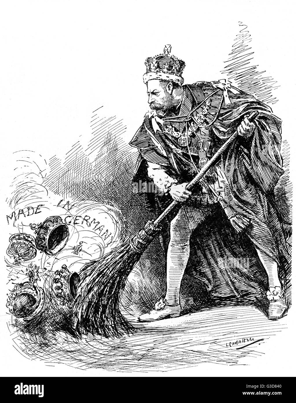 Un bon débarras. Le roi George V abolit les titres allemands détenus par les membres de la famille royale britannique. Une proclamation royale le 17 juillet 1917 a déclaré que la maison de Saxe-cobourg et Gotha, serait désormais connue sous le nom de la Maison de Windsor. Date : 19 Banque D'Images