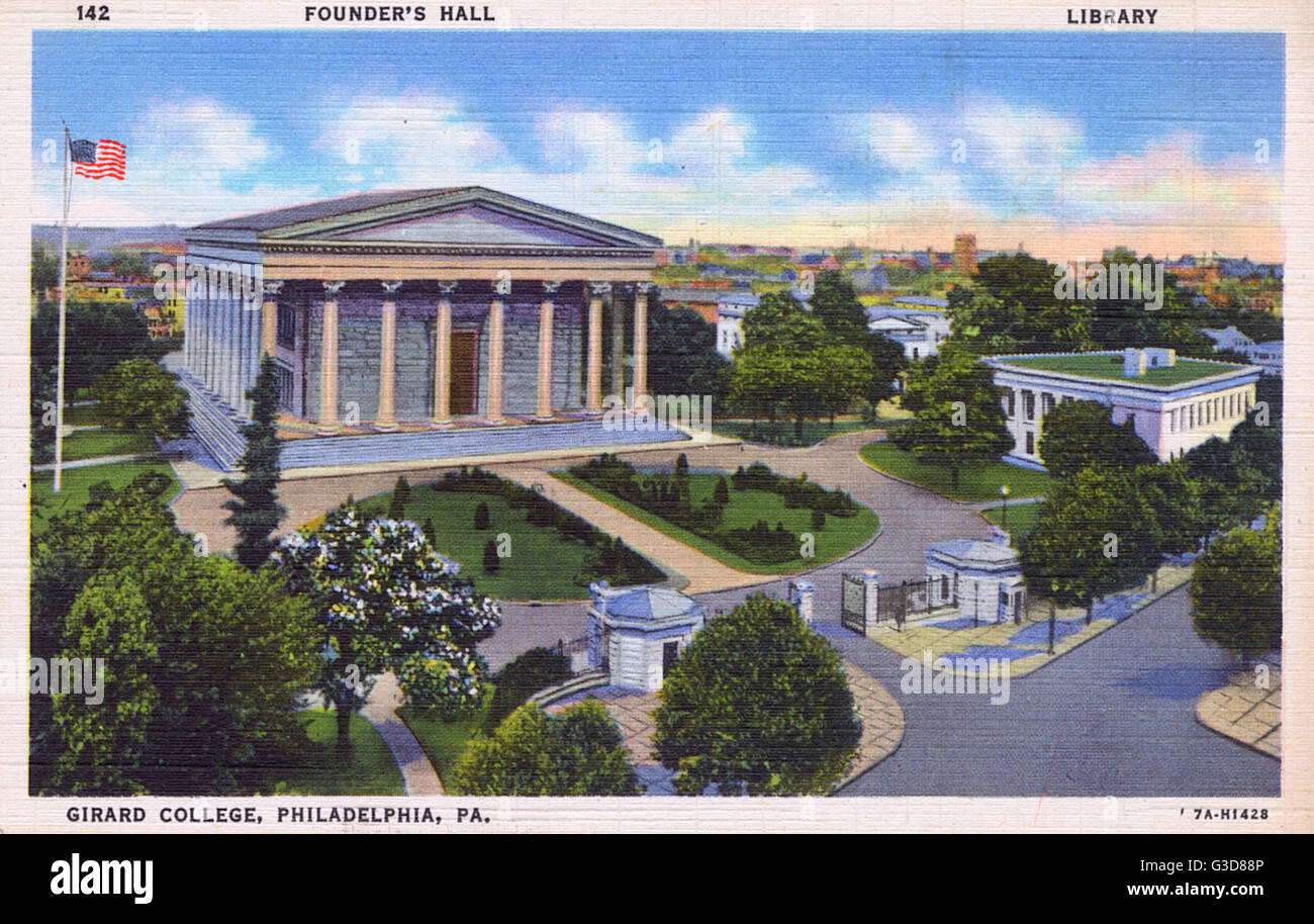Salle des fondateurs et bibliothèque - Girard College, Philadelphie, PA Banque D'Images