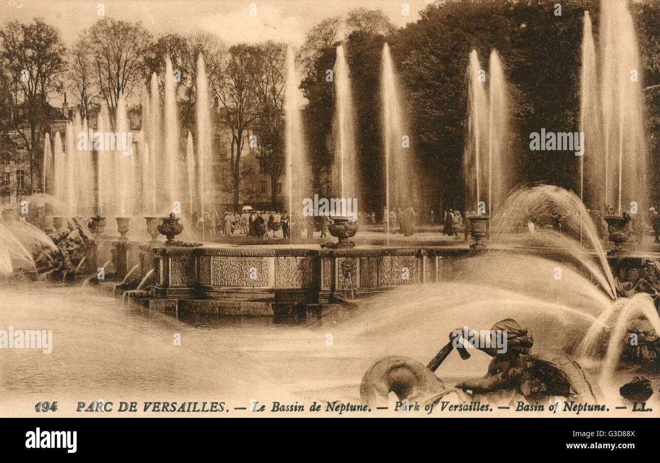 Jardins du château de Versailles, France - le bassin de Neptune Banque D'Images