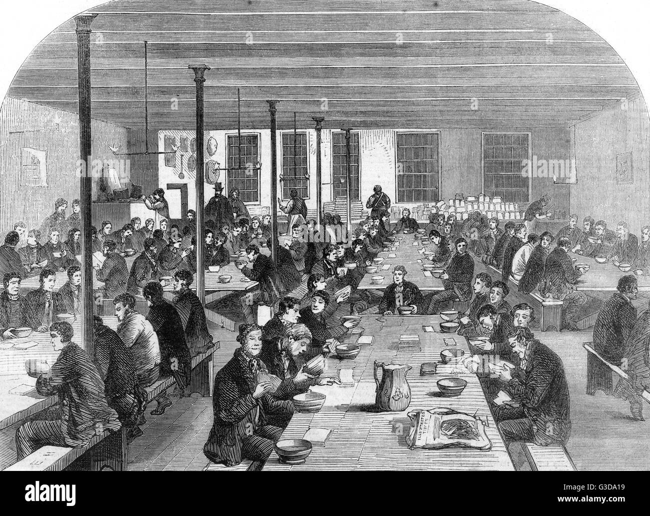La détresse dans le Lancashire : Institut pour les chômeurs 1862 Banque D'Images