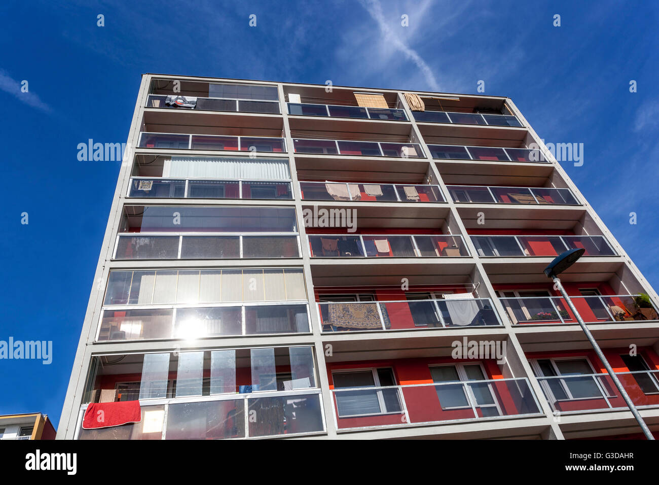 Bloc d'appartements rénové dans une résidence, République Tchèque Banque D'Images
