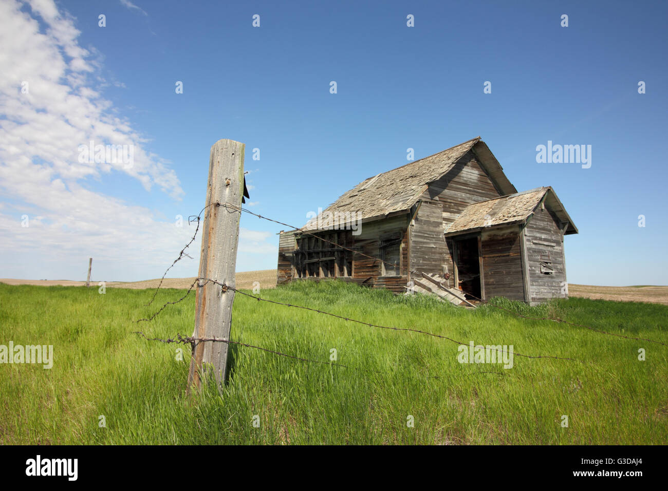 Vernon, une école abandonnée une école à l'Alberta, Canada. Banque D'Images