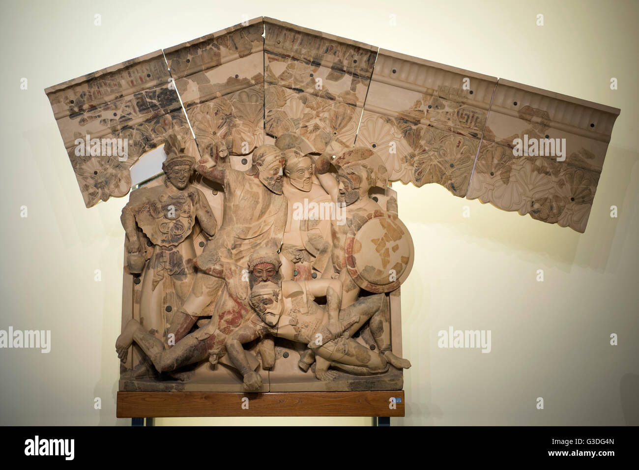 Italien, Rom, Museo Nazionale Etrusco di Villa Giulia, etruskischer Giebel Banque D'Images