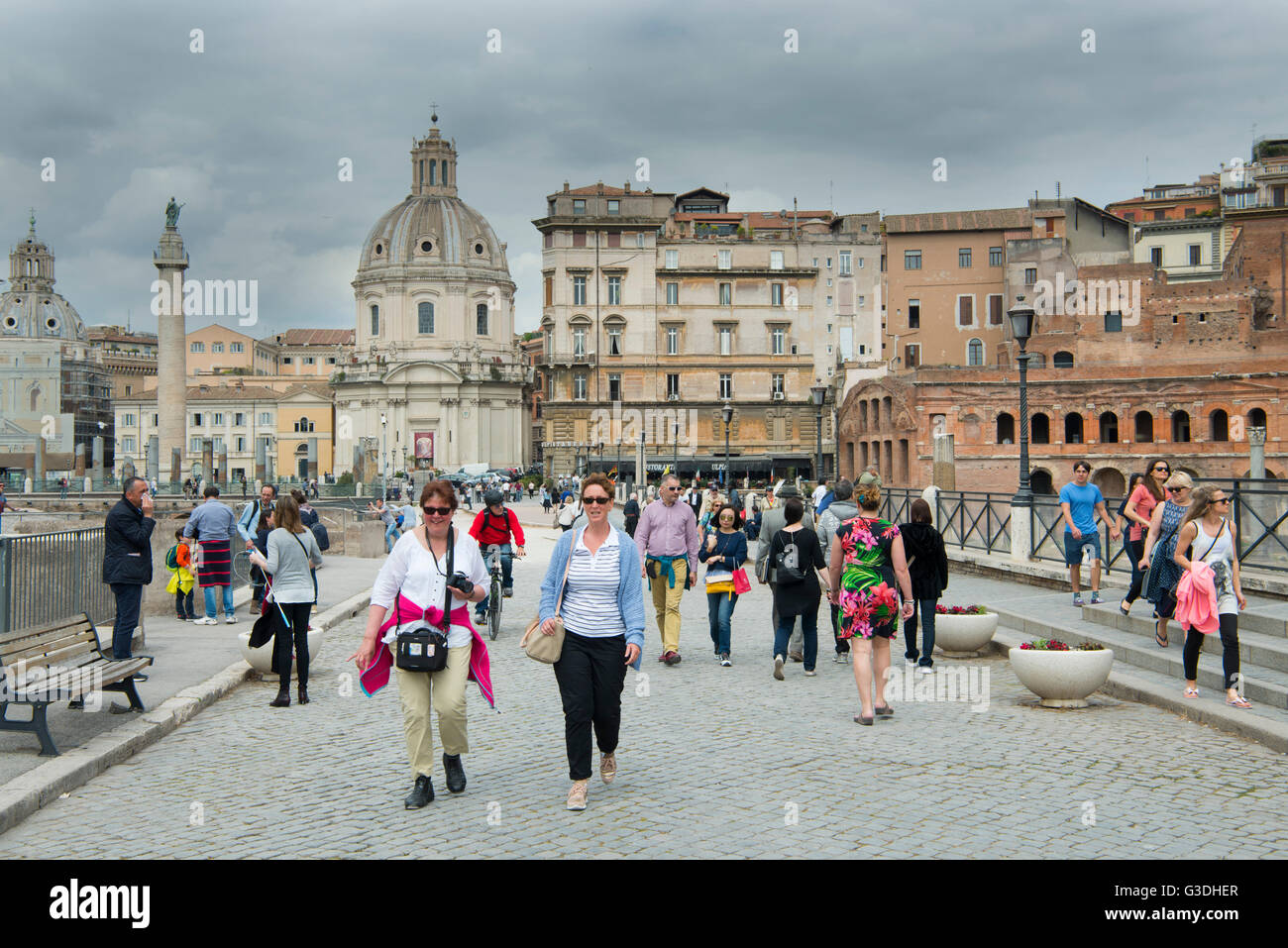 Italien, Rom, Blick über die Kaiserforen Banque D'Images