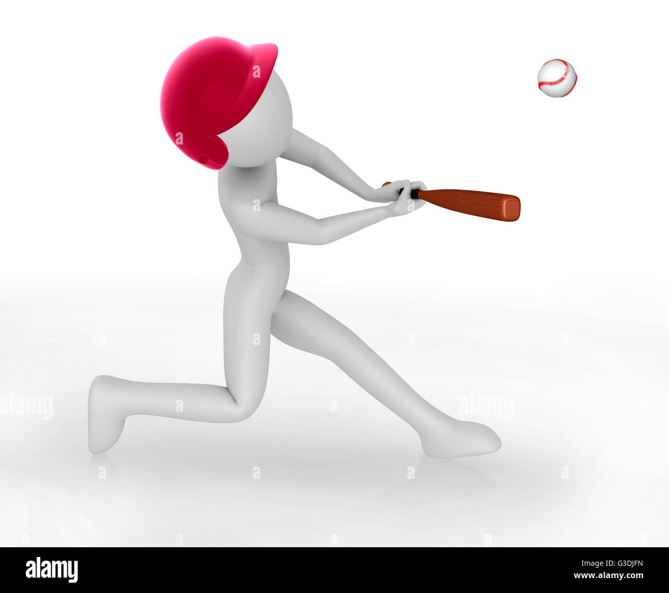 L'attaquante la plus chaude dans le base-ball, 3d illustration Banque D'Images