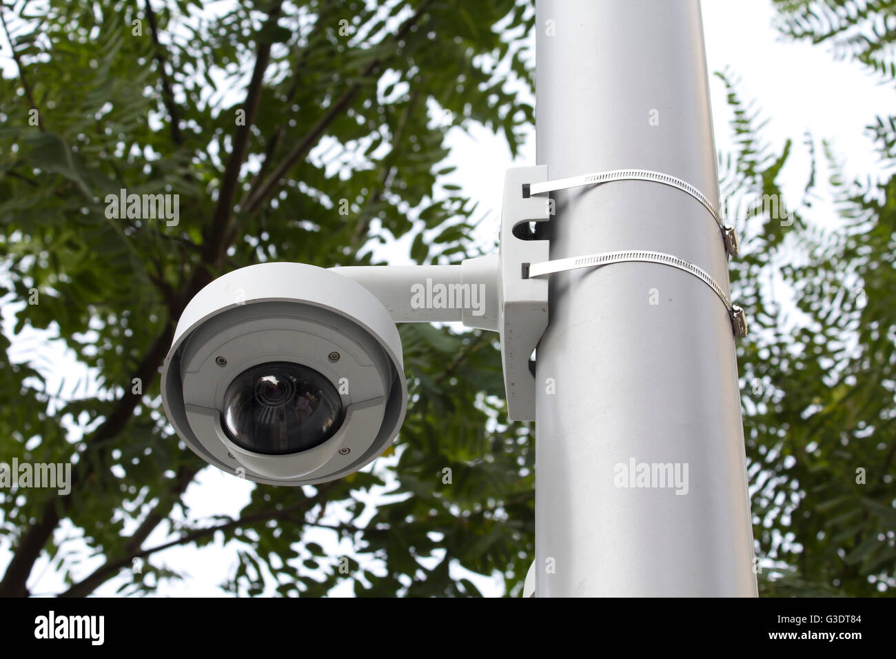 Caméra de sécurité dans un parc public, à des fins de surveillance Photo  Stock - Alamy