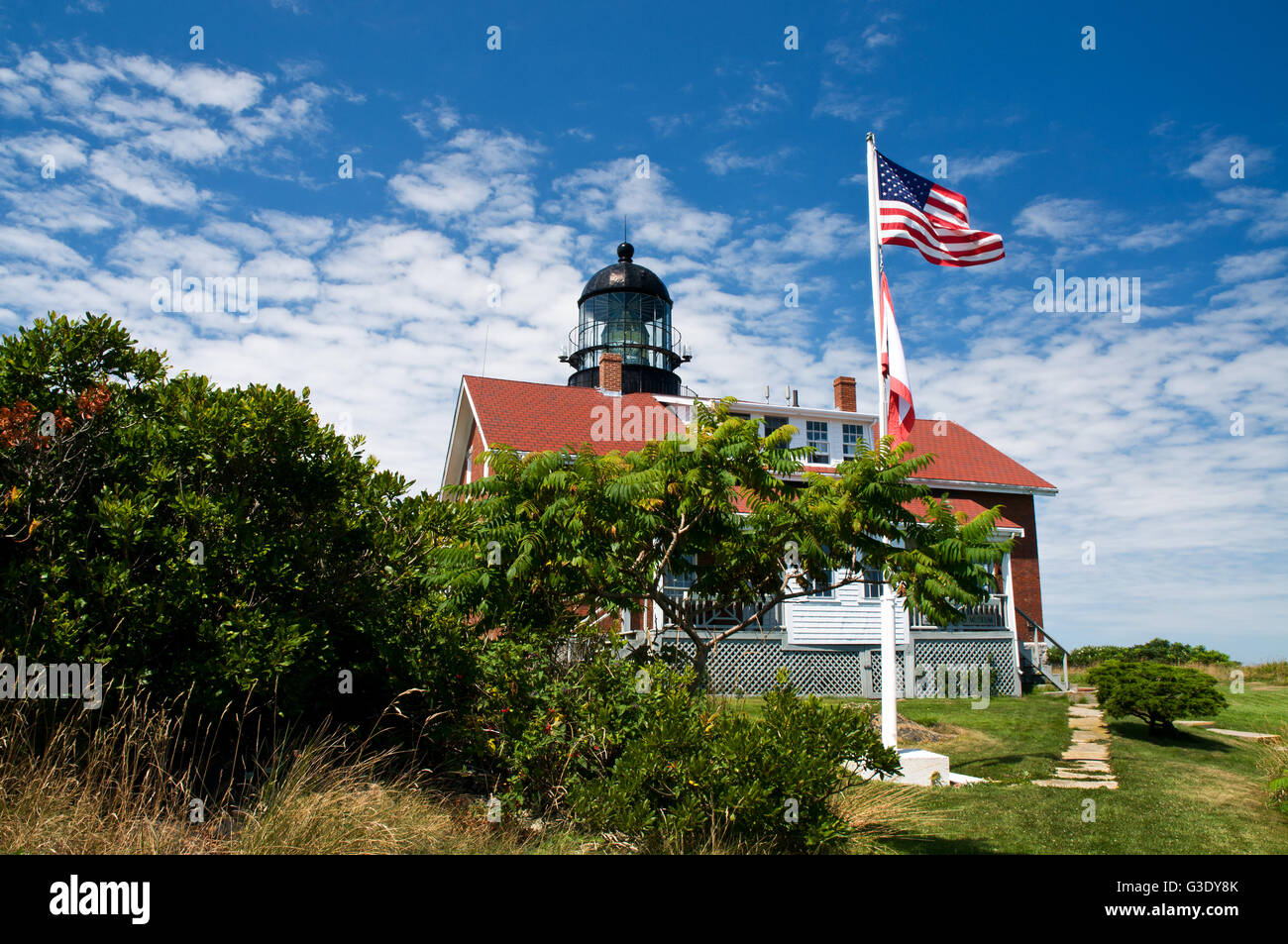 La lumière de l'Île Seguin est le plus puissant phare dans le Maine. Il possède la plus grande lentille de Fresnel de premier ordre. Il est également connu comme l'un des plus hantés. Banque D'Images
