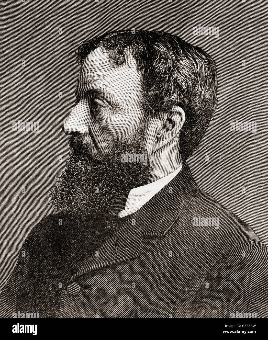 Michael Edward Hicks, 1er comte St Aldwyn, 1837 - 1916, alias Sir Michael Hicks Beach, bt, et le Vicomte St Aldwyn. Homme politique conservateur britannique et Chancelier de l'Échiquier. Banque D'Images