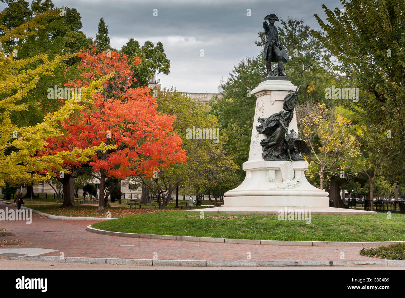 Rochambeau Statue Lafayette Park, Washington DC Banque D'Images Rochambeau Statue Lafayette Park, Washington DC Banque D'Images