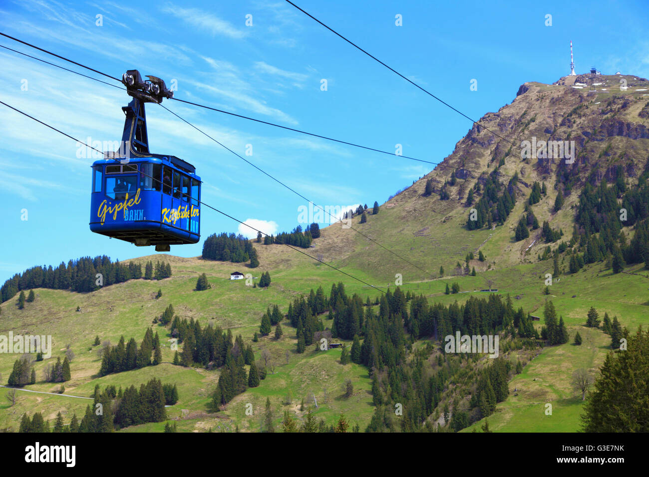 Alpes Autriche Tyrol Kitzbühel Kitzbüheler Horn Cable Car Banque D'Images