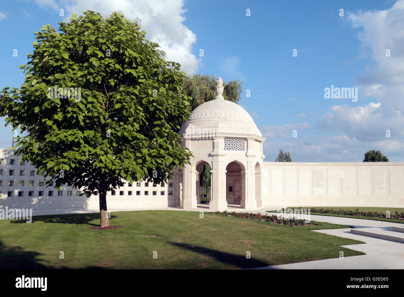 À l'intérieur de l'Indian Memorial, Petillon, Neuve-Chapelle, le nord de la France. Banque D'Images