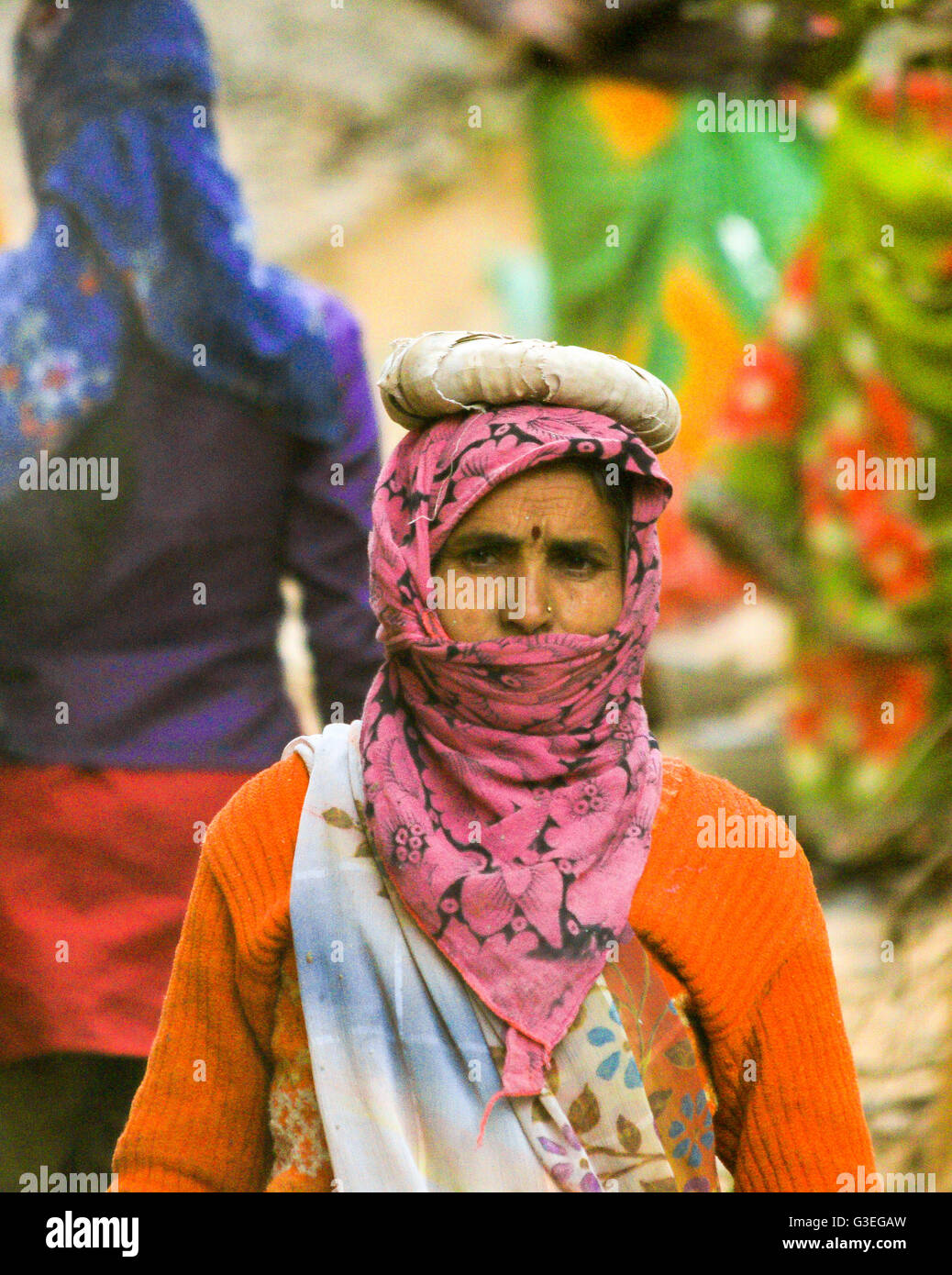 Intouchable indienne au Fort de Ranthambore, en Inde Banque D'Images