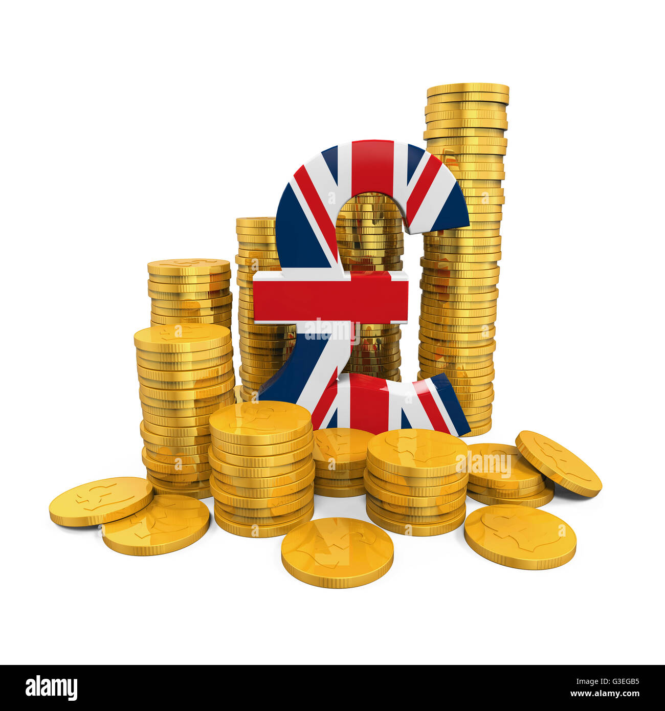 Symbole dièse et de pièces d'Or Banque D'Images