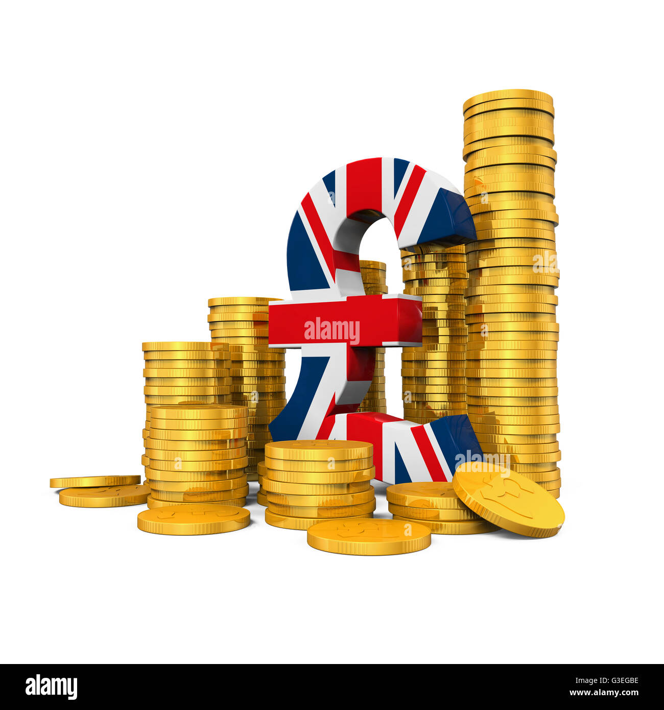 Symbole dièse et de pièces d'Or Banque D'Images