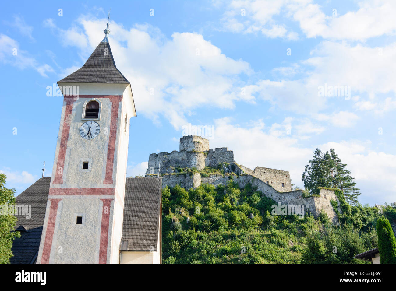 Hameau de Sigmund-thun Klamm, ruine du château Sigmund-thun Klamm, église paroissiale St . Martin, l'Autriche, Niederösterreich, Autriche, Wiener Alpen, Breitenst Banque D'Images Hameau de Sigmund-thun Klamm, ruine du château Sigmund-thun Klamm, église paroissiale St . Martin, l'Autriche, Niederösterreich, Autriche, Wiener Alpen, Breitenst Banque D'Images