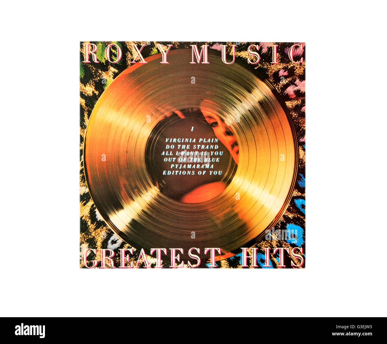 Début de Roxy Music Greatest hits jouer long capot record Banque D'Images