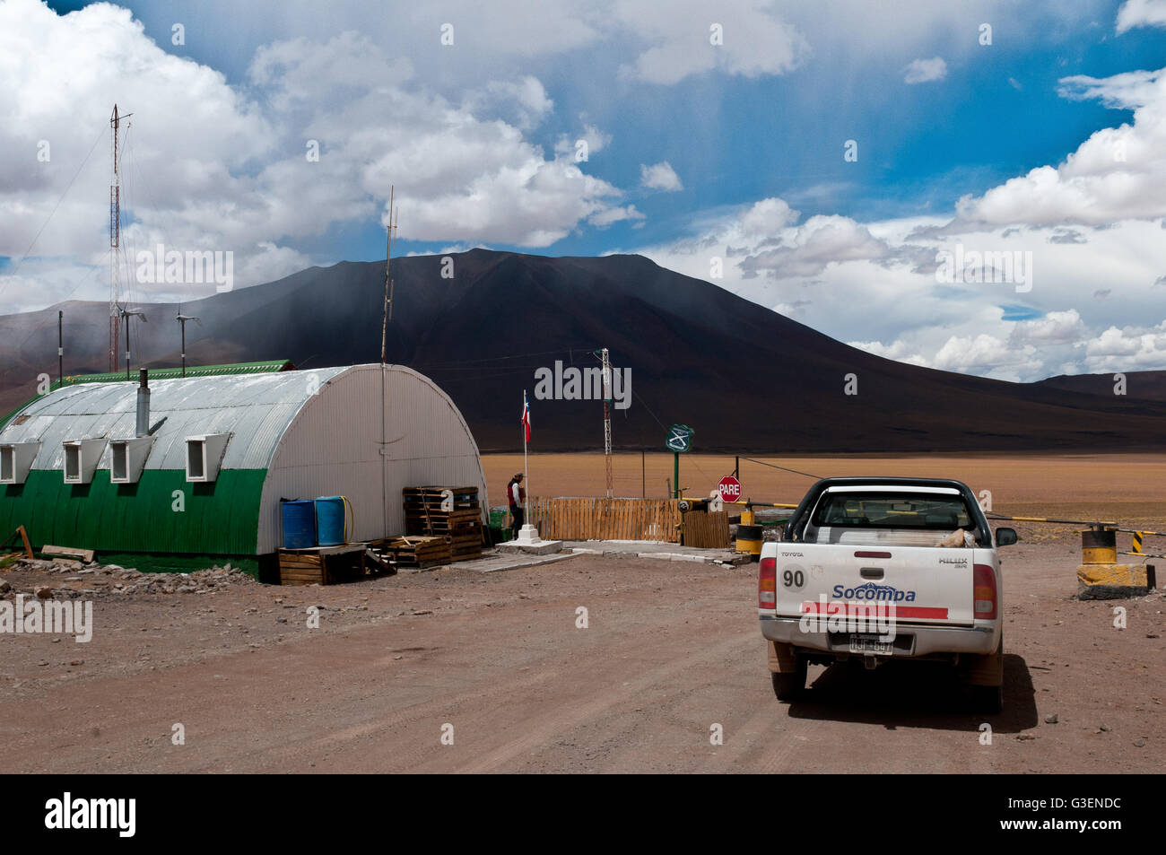 Frontière Argentine Chili &, Paso de Sico, 4WD Banque D'Images